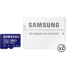 Samsung 256GB PRO Plus microSDXC Memory Card with SD Adapter (2-Pack)
