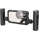 SmallRig Mobile Video Cage for iPhone 15 Pro with LED Video Light and Mini Tripod
