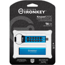 Kingston 16GB IronKey Keypad 200 USB-C 3.2 Gen 1 Flash Drive