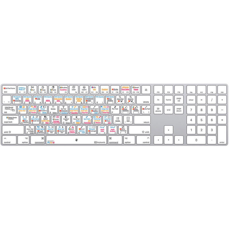 KB Covers Photoshop Backlit Pro Aluminum Keyboard for Windows