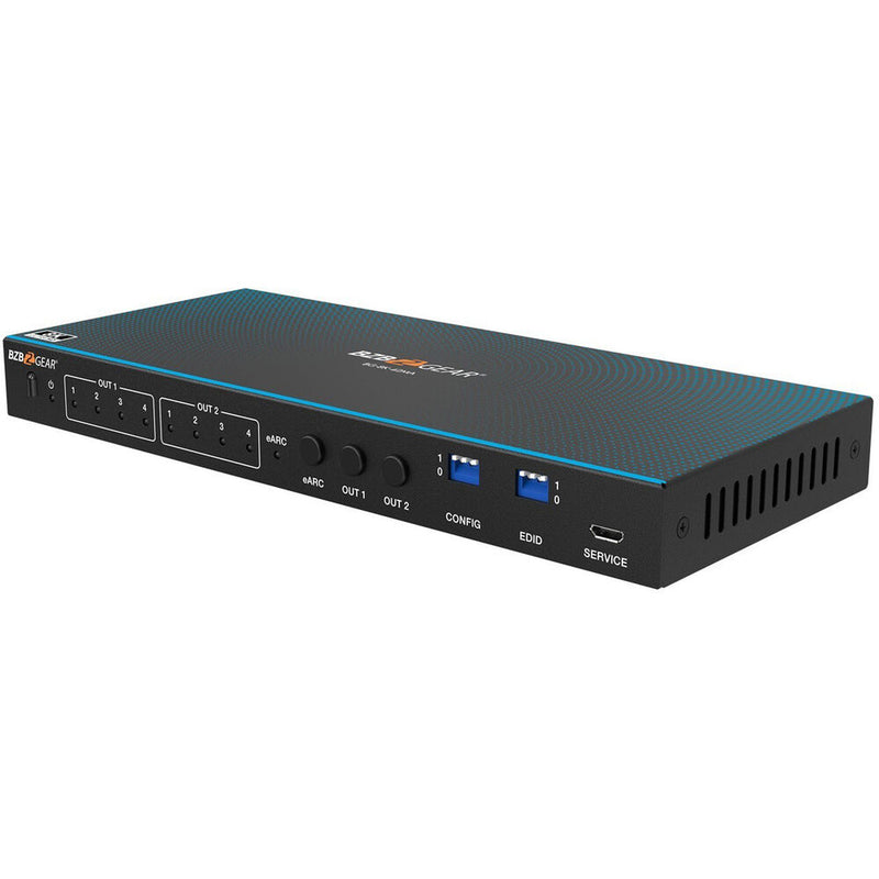 BZBGEAR 4x2 8K60 HDMI 2.1 Matrix Switcher with Audio De-Embedder