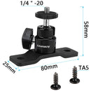 CAMVATE 1/4"-20 Ball Head with Bottom Pedestal Mount for Monitor/Surveillance System Support