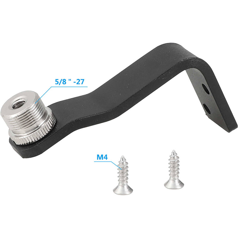 CAMVATE 5/8" Male to 1/4" Female Microphone Screw Adapter with Right-Angle Pedestal Mount