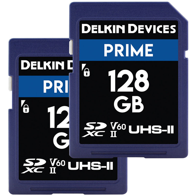 Delkin Devices 128GB Prime UHS-II SDXC Memory Card (2-Pack)