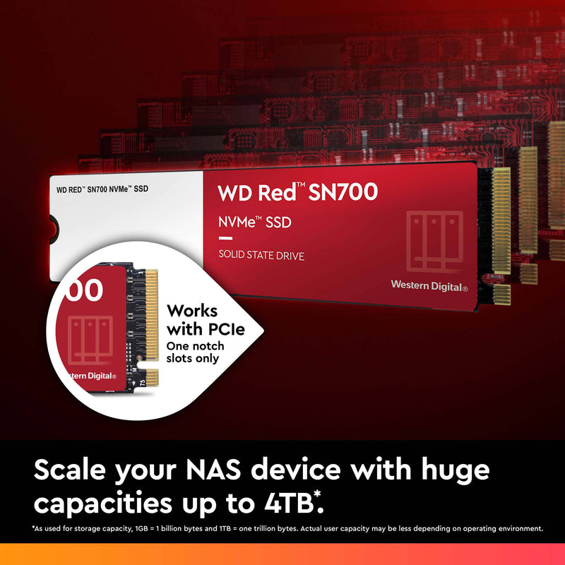 WD 1TB Red SN700 PCIe 3.0 M.2 Internal NAS SSD