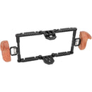 CAMVATE Full Monitor Cage Kit with Wooden Handles for 5 to 7" Monitor