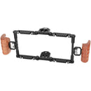 CAMVATE Full Monitor Cage Kit with Wooden Handles for 5 to 7" Monitor
