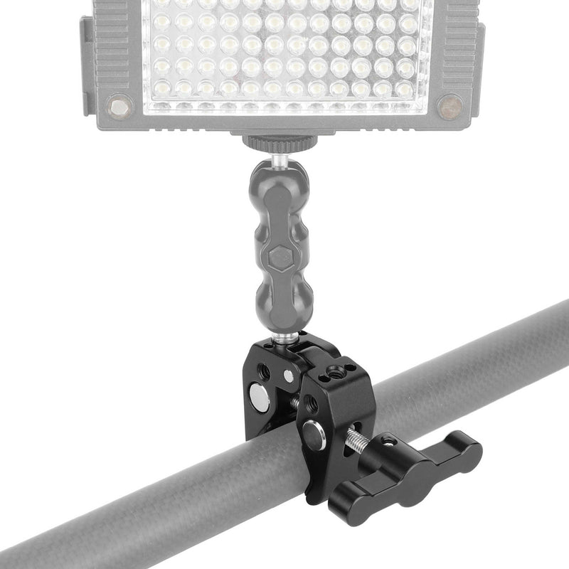 CAMVATE Super Crab Clamp with 1/4"-20 & 3/8"-16 Threads (Black T-Handle)