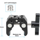 CAMVATE Super Crab Clamp with 1/4"-20 & 3/8"-16 Threads (Black T-Handle)