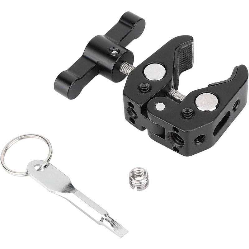 CAMVATE Super Crab Clamp with 1/4"-20 & 3/8"-16 Threads (Black T-Handle)