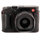 Oberwerth Tagcase Casual Line Leder for Leica Q3 (Black with Red Lining)