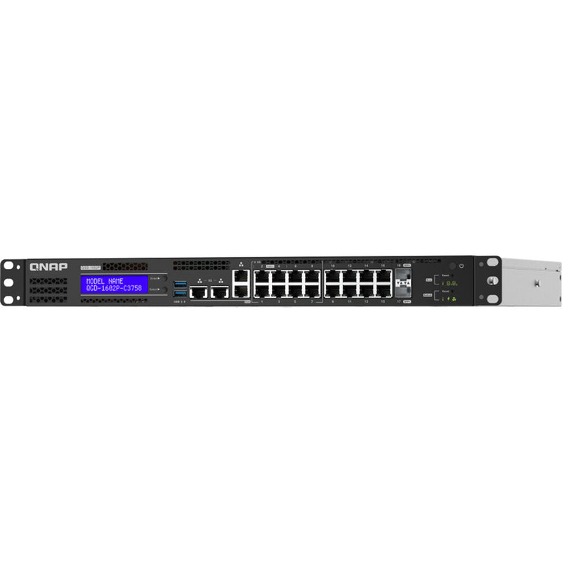 QNAP QGD-1602P-C3758-16G 16-Port Multi-Gig PoE 4 Compliant Managed Switch & NAS Enclosure