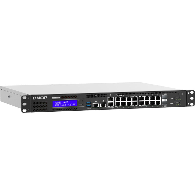 QNAP QGD-1602P-C3758-8G 16-Port Multi-Gig PoE 4 Compliant Managed Switch & NAS Enclosure