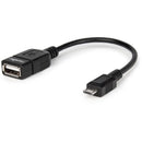 Rocstor 6" Micro-USB to USB-A Adapter (Black)