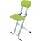 PLATEAU CHAIRS Terrace Series Folding Chair with Lime Vinyl Leather Seat & Silver Frame