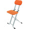 PLATEAU CHAIRS Terrace Series Folding Chair with Tangerine Vinyl Leather Seat & Silver Frame