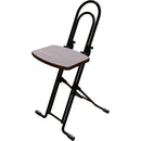 PLATEAU CHAIRS Petite Series Folding Chair with Dark Brown Wood Seat & Black Frame