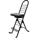 PLATEAU CHAIRS Pro Series Folding Chair with Black Vinyl Leather Seat & Black Frame