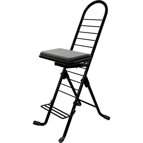 PLATEAU CHAIRS Pro Series Folding Chair with Black Vinyl Leather Seat & Black Frame