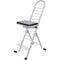 PLATEAU CHAIRS Pro Series Folding Chair with Black Vinyl Leather Seat & Silver Frame