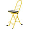 PLATEAU CHAIRS Pro Series Folding Chair with Black Vinyl Leather Seat & Yellow Frame