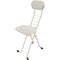 PLATEAU CHAIRS MESA Series Folding Chair with White Vinyl Leather Seat & Ivory Frame