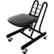 PLATEAU CHAIRS Pro Motion Series Low-Profile Rolling Chair with Black Vinyl Leather Seat & Black Frame