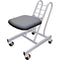 PLATEAU CHAIRS Pro Motion Series Low-Profile Rolling Chair with Black Vinyl Leather Seat & Silver Frame