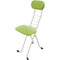 PLATEAU CHAIRS MESA Series Folding Chair with Lime Vinyl Leather Seat & Ivory Frame