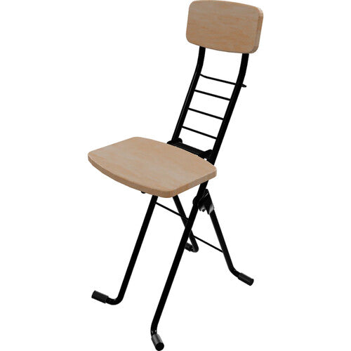 PLATEAU CHAIRS Par&aacute; Series Folding Chair with Natural Wood Tone Wood Seat & Black Frame