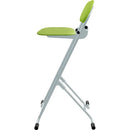 PLATEAU CHAIRS Terrace Series Folding Chair with Lime Vinyl Leather Seat & Silver Frame
