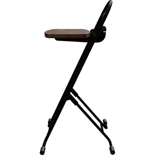 PLATEAU CHAIRS Petite Series Folding Chair with Dark Brown Wood Seat & Black Frame