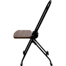 PLATEAU CHAIRS Petite Series Folding Chair with Dark Brown Wood Seat & Black Frame