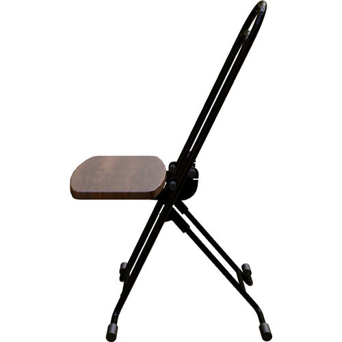 PLATEAU CHAIRS Petite Series Folding Chair with Dark Brown Wood Seat & Black Frame