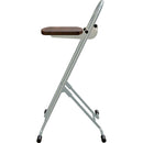 PLATEAU CHAIRS Petite Series Folding Chair with Dark Brown Wood Seat & Silver Frame