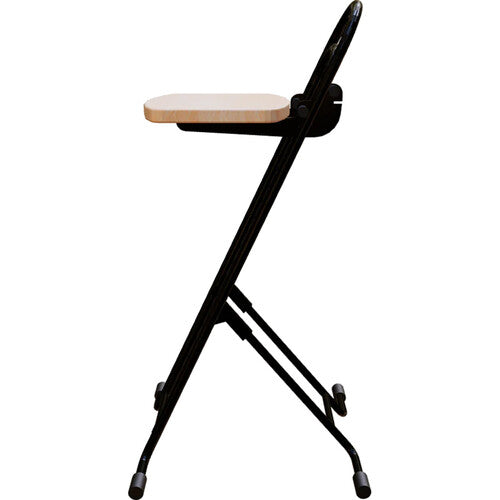 PLATEAU CHAIRS Petite Series Folding Chair with Natural Wood Tone Wood Seat & Black Frame