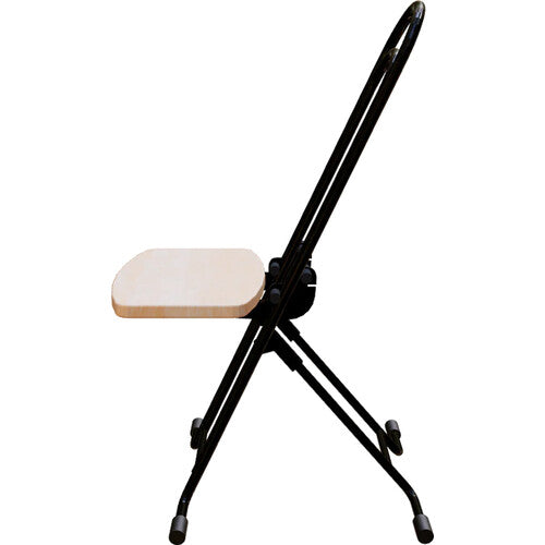 PLATEAU CHAIRS Petite Series Folding Chair with Natural Wood Tone Wood Seat & Black Frame