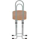 PLATEAU CHAIRS Petite Series Folding Chair with Natural Wood Tone Wood Seat & Silver Frame