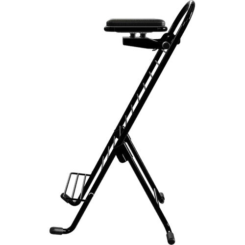PLATEAU CHAIRS Pro Series Folding Chair with Black Vinyl Leather Seat & Black Frame