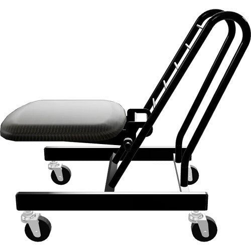 PLATEAU CHAIRS Pro Motion Series Low-Profile Rolling Chair with Black Vinyl Leather Seat & Black Frame