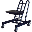 PLATEAU CHAIRS Pro Motion Series Low-Profile Rolling Chair with Black Vinyl Leather Seat & Black Frame