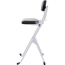 PLATEAU CHAIRS MESA Series Folding Chair with Black Vinyl Leather Seat & Silver Frame