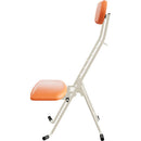 PLATEAU CHAIRS MESA Series Folding Chair with Tangerine Vinyl Leather Seat & Ivory Frame