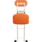 PLATEAU CHAIRS MESA Series Folding Chair with Tangerine Vinyl Leather Seat & Ivory Frame