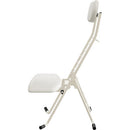 PLATEAU CHAIRS MESA Series Folding Chair with White Vinyl Leather Seat & Ivory Frame