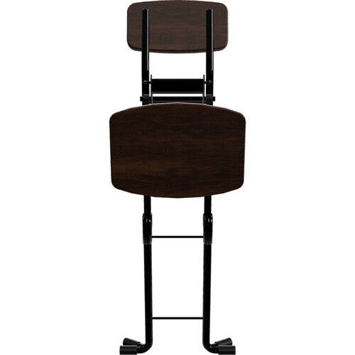 PLATEAU CHAIRS Par&aacute; Series Folding Chair with Dark Brown Wood Seat & Black Frame