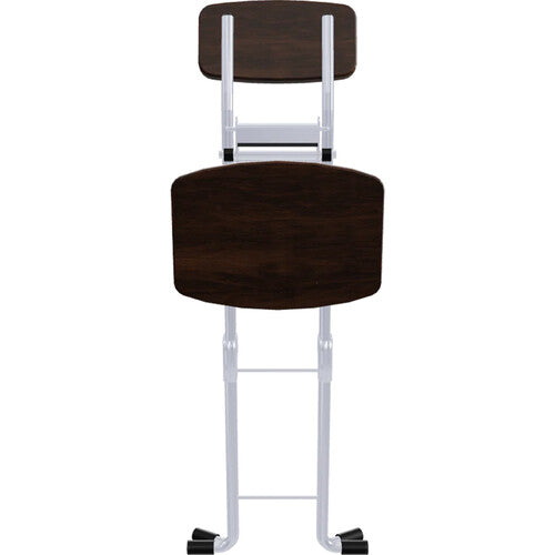 PLATEAU CHAIRS Par&aacute; Series Folding Chair with Dark Brown Wood Seat & Silver Frame