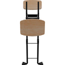 PLATEAU CHAIRS Par&aacute; Series Folding Chair with Natural Wood Tone Wood Seat & Black Frame
