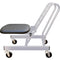 PLATEAU CHAIRS Pro Motion Series Low-Profile Rolling Chair with Black Vinyl Leather Seat & Silver Frame