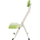 PLATEAU CHAIRS MESA Series Folding Chair with Lime Vinyl Leather Seat & Ivory Frame